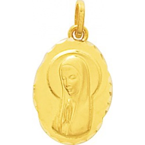 Medalla virgen 18Kt Oro Amarillo 32065 Lua blanca