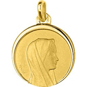 Medalla virgen 18Kt Oro Amarillo 30251 Lua blanca