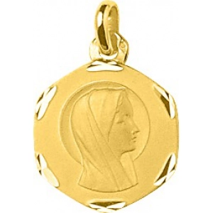 Medalla virgen 18Kt Oro Amarillo 44350 Lua blanca