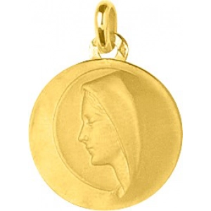 Medalla virgen 18Kt Oro Amarillo 41451 Lua blanca