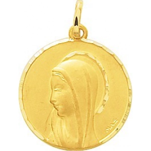 Medalla virgen 9Kt Oro Amarillo 783437 Lua blanca