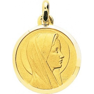 Medalla virgen 9Kt Oro Amarillo 783438 Lua blanca