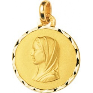 Medalla virgen 9Kt Oro Amarillo 783555 Lua blanca