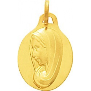 Medalla virgen 9Kt Oro Amarillo 783568 Lua blanca