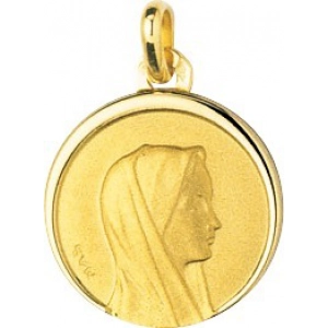 Medalla virgen 9Kt Oro Amarillo 783589 Lua blanca