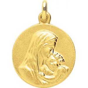 Medalla Virgen chapado en oro 259505 Lua blanca
