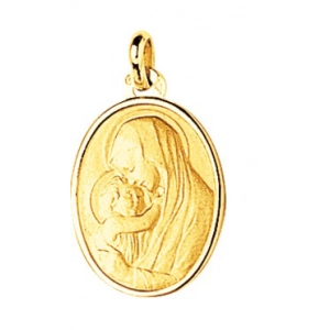Medalla Virgen chapado en oro 259524 Lua blanca