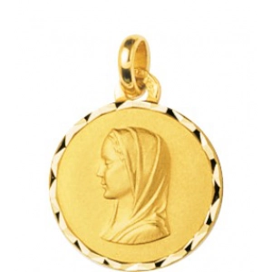 Medalla Virgen chapado en oro 259537 Lua blanca
