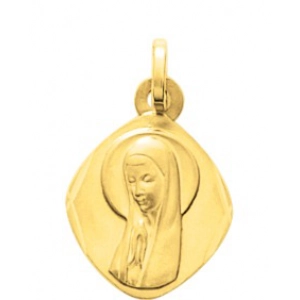Medalla Virgen chapado en oro 259533 Lua blanca