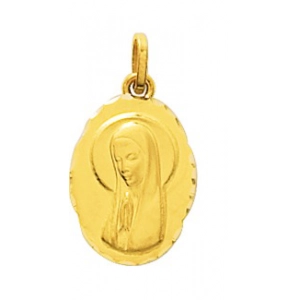 Medalla Virgen chapado en oro 259534 Lua blanca