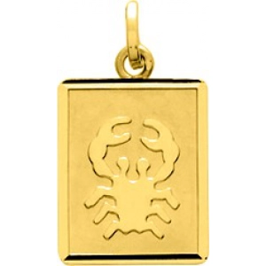 Medalla zodiaco Cáncer 18Kt Oro Amarillo 85568 Lua blanca
