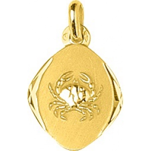 Medalla zodiaco Cáncer 18Kt Oro Amarillo 85593 Lua blanca