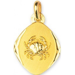 Medalla Zodiaco Cáncer 9Kt Oro Amarillo 783580.2 Lua blanca