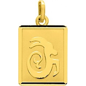 Medalla zodiaco Capricornio 18Kt Oro Amarillo 85564 Lua blanca