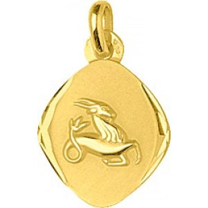 Medalla zodiaco Capricornio 18Kt Oro Amarillo 85509 Lua blanca
