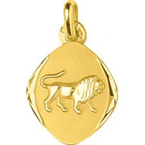 Medalla zodiaco Leo 18Kt Oro Amarillo 85594 Lua blanca