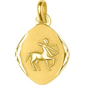 Medalla zodiaco Sagitario 18Kt Oro Amarillo 85508 Lua blanca