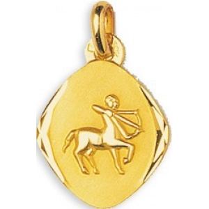 Medalla Zodiaco Sagitario 9Kt Oro Amarillo 783580.7 Lua blanca
