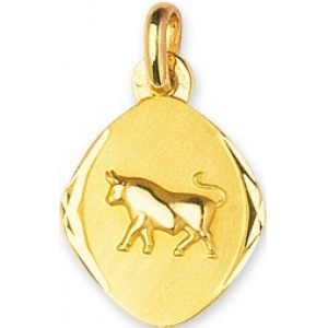 Medalla Zodiaco Tauro 9Kt Oro Amarillo 783580.0 Lua blanca