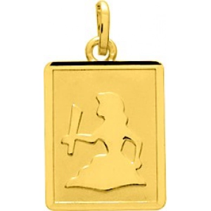 Medalla zodiaco Virgo 18Kt Oro Amarillo 85560 Lua blanca