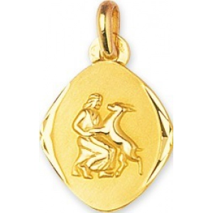 Medalla Zodiaco Virgo 9Kt Oro Amarillo 783580.4 Lua blanca