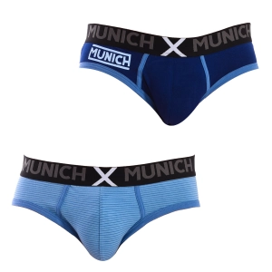 Pack-2 Slips de algodón elástico MU_DU0270 hombre Talla: S Color: Azul Munich 
