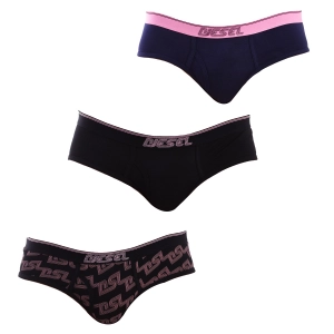 Pack-3 Braguitas Slips Cotton Stretch Diesel A04030-0HJAQ mujer Talla: L Color: Negro 