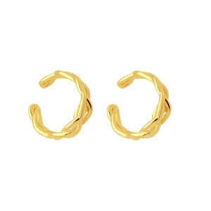 Pendientes Ear Cuff Braid Trenzado Plata Baño Oro Hekka PE0579-G