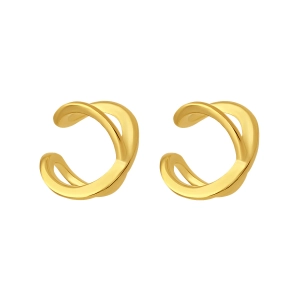 Pendientes Ear Cuff Cross Plata Baño Oro Suelto Hekka PE0456-G
