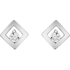 Pendientes par con diamante 0.02ct 18Kt Oro Blanco RG549MI2 Lua blanca