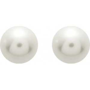 Pendientes par con perla cultivada en agua dulce 8mm 18Kt Oro Amarillo 9500.4W Lua blanca