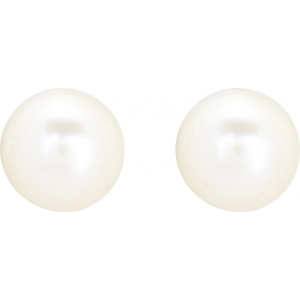 Pendientes par con perla cultivada en agua dulce chapado en oro 258491 Lua blanca