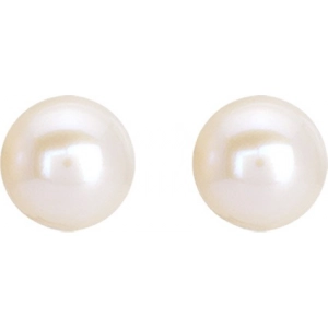 Pendientes par con perla cultivada en agua dulce chapado en oro 258493 Lua blanca