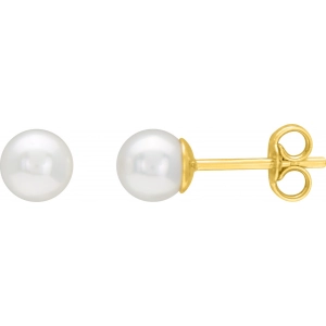 Pendientes par perla cultivada en agua dulce 5mm 9Kt Oro Amarillo 316464.X9 Lua blanca