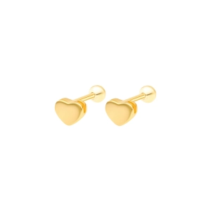 Pendientes Piercing Heart Mini Plata Baño Oro Suelto Hekka AE18227-G