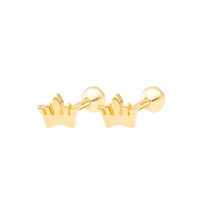 Pendientes Piercing Queen Mini Plata Baño Oro Suelto Hekka AE18229-G
