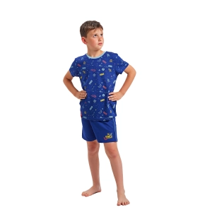 Pijama de manga corta y cuello redondo Munich DH1250 niño Talla: 6 AÑOS Color: Azul 
