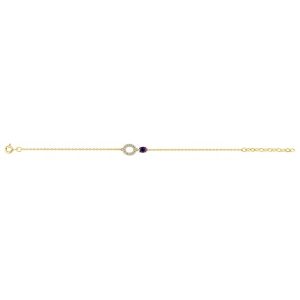 Pulsera circonitas violeta y blanca chapado en oro rh Lua Blanca 256911.5.0