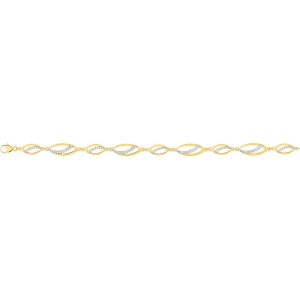 Pulsera 18cm con circonita cúbica chapado en oro bicolor CUEN45G97 Lua blanca
