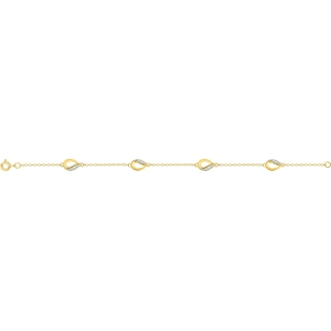 Pulsera 18cm con circonita cúbica chapado en oro bicolor CUEZ71G97 Lua blanca