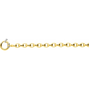 Pulsera ovalo cadena belcher hueca 18Kt Oro Amarillo 3515.45 Talla 45