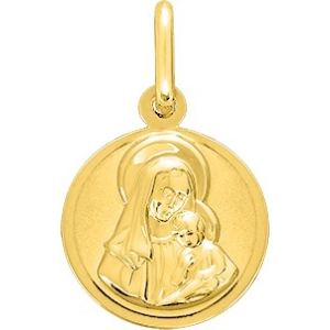Colgante Virgen María 18Kt Oro Amarillo Lua Blanca 32124.0