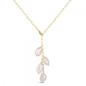Collar de plata chapado con perlas barrocas  - Artesanal - 9117667