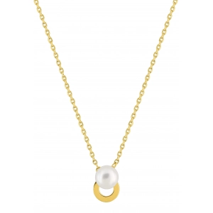 Collar perla imitación chapado en oro Lua Blanca 255933.0