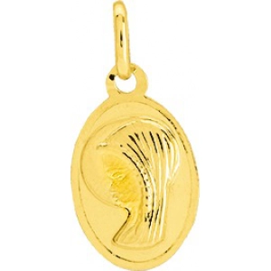 Medalla 9Kt Oro Amarillo 0M54215 Lua blanca