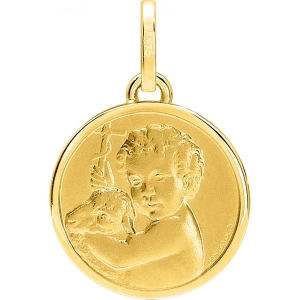 Medalla angel 18Kt Oro Amarillo 20857 Lua blanca