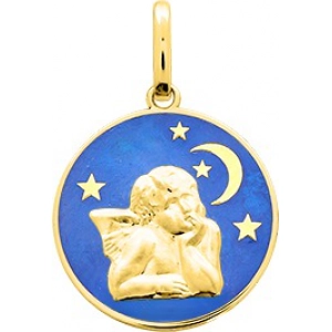 Medalla angel 18Kt Oro Amarillo Lua Blanca 32119.0 - 