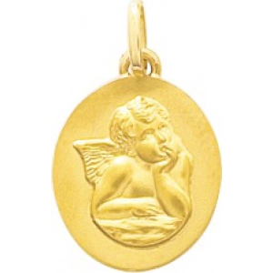 Medalla angel 9Kt Oro Amarillo 783457 Lua blanca