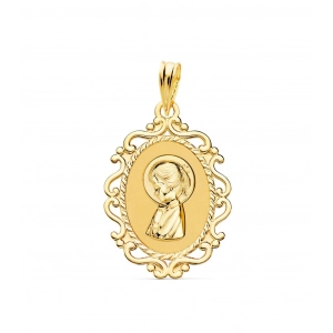 Medalla de oro de virgen niña de oro - Artesanal - 100925922