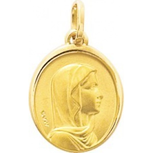 Medalla virgen 9Kt Oro Amarillo 783430 Lua blanca